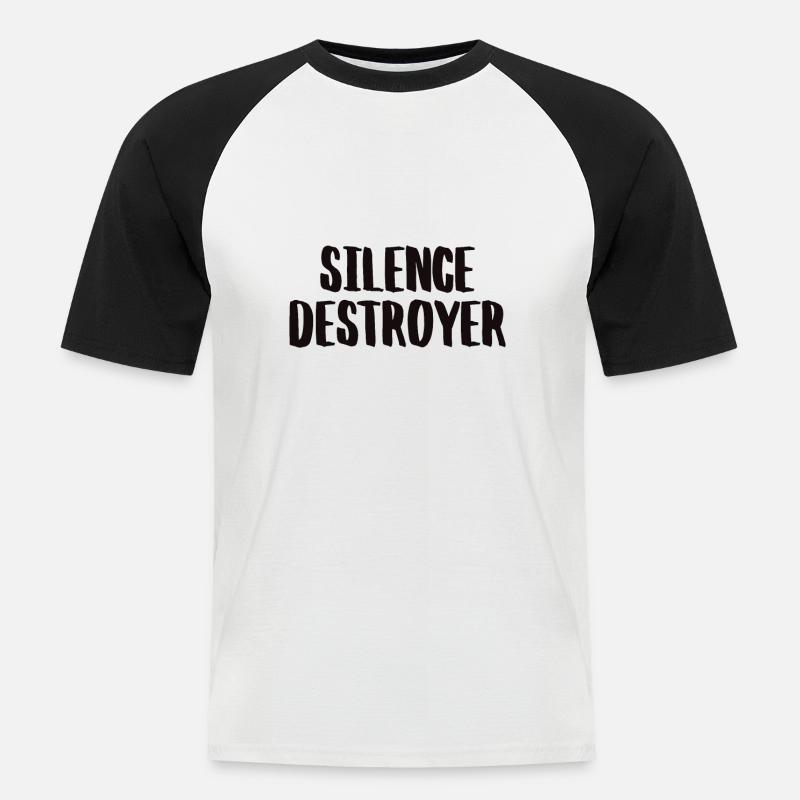 Silence Destroyer Zerstörer der Stille - Männer Baseball-T-Shirt - Weiß/Schwarz