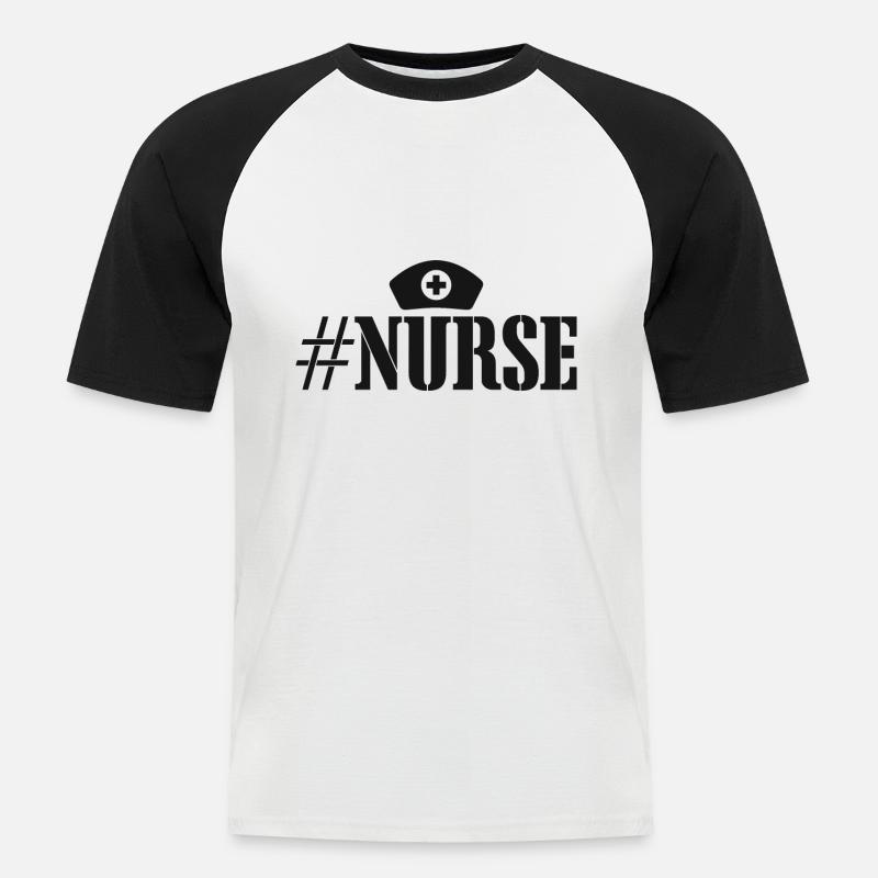 Nurse Krankenschwester Spruch Statement Beruf - Männer Baseball-T-Shirt - Weiß/Schwarz