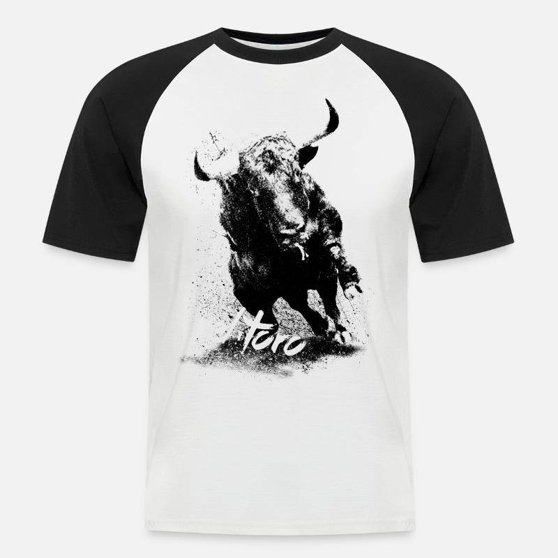 eltoro1 - Männer Baseball-T-Shirt - Weiß/Schwarz