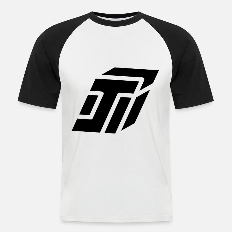 Abstract J Brief - Männer Baseball-T-Shirt - Weiß/Schwarz