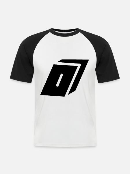 Abstract O letter - Men's Baseball T-Shirt - white/black