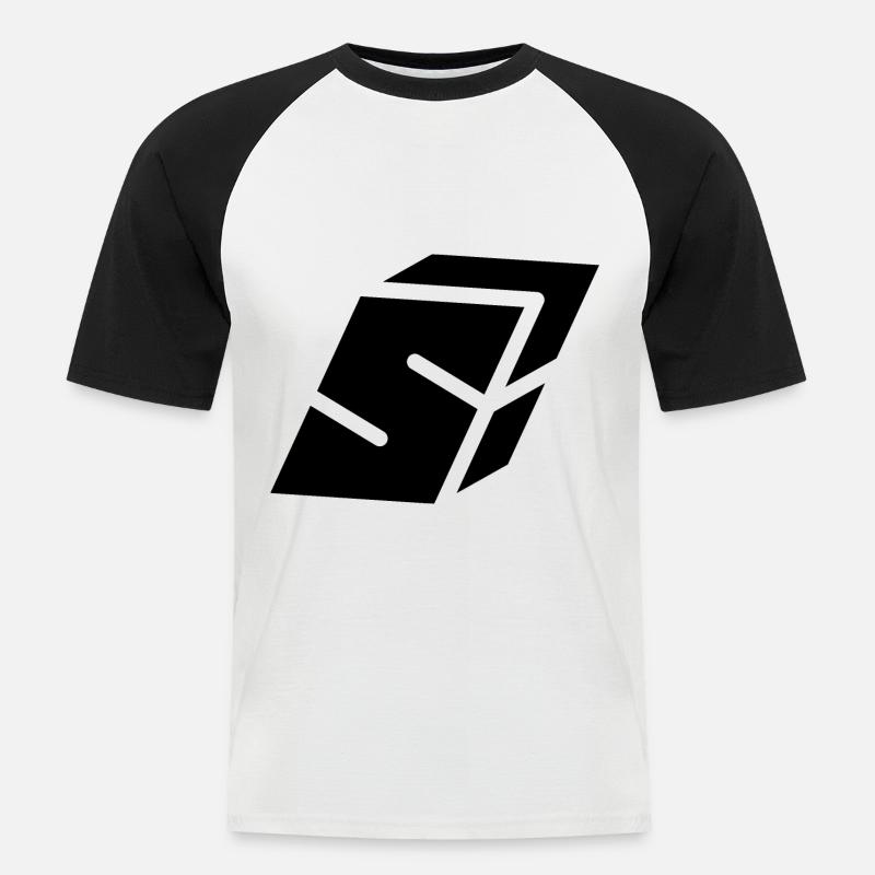Abstract S-Brief - Männer Baseball-T-Shirt - Weiß/Schwarz