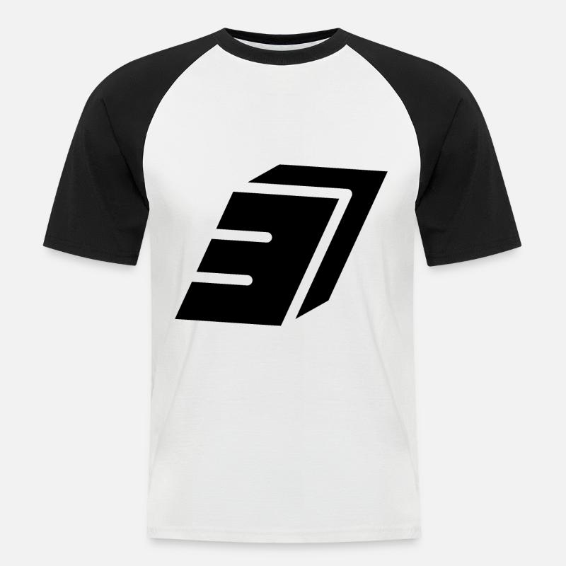 Abstract Nummer 3 - Männer Baseball-T-Shirt - Weiß/Schwarz