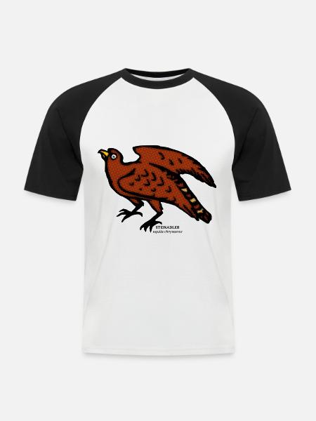 Steinadler Adler Gasthof Gebirge alt illustration - Männer Baseball-T-Shirt - Weiß/Schwarz