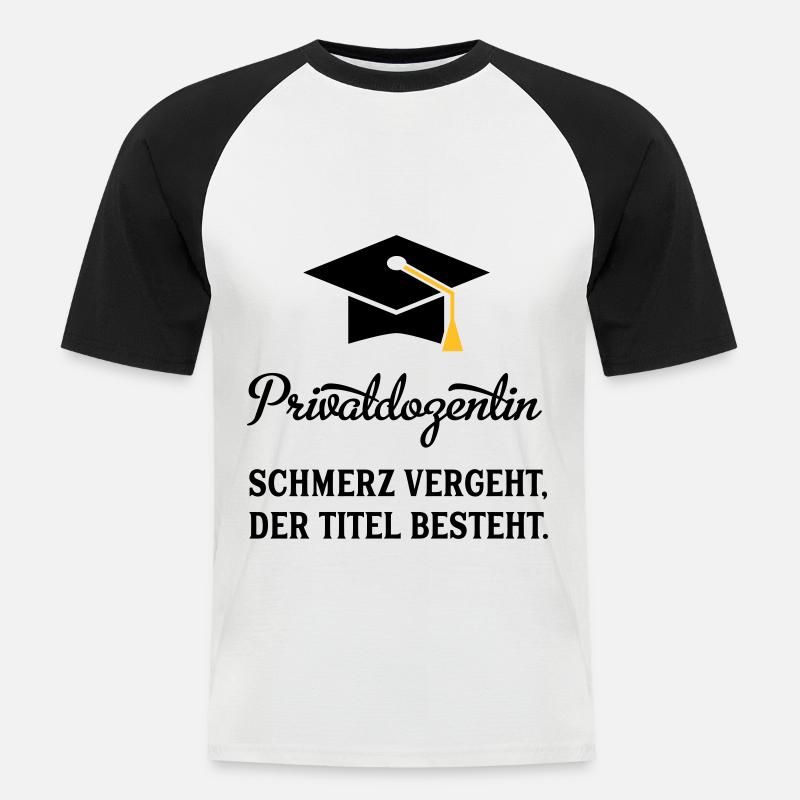 PDin - Männer Baseball-T-Shirt - Weiß/Schwarz