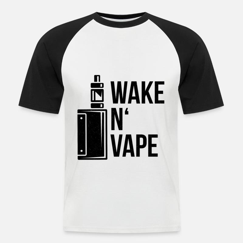 Vape Vaping Dampfen E-Zigarette Raucher - Männer Baseball-T-Shirt - Weiß/Schwarz