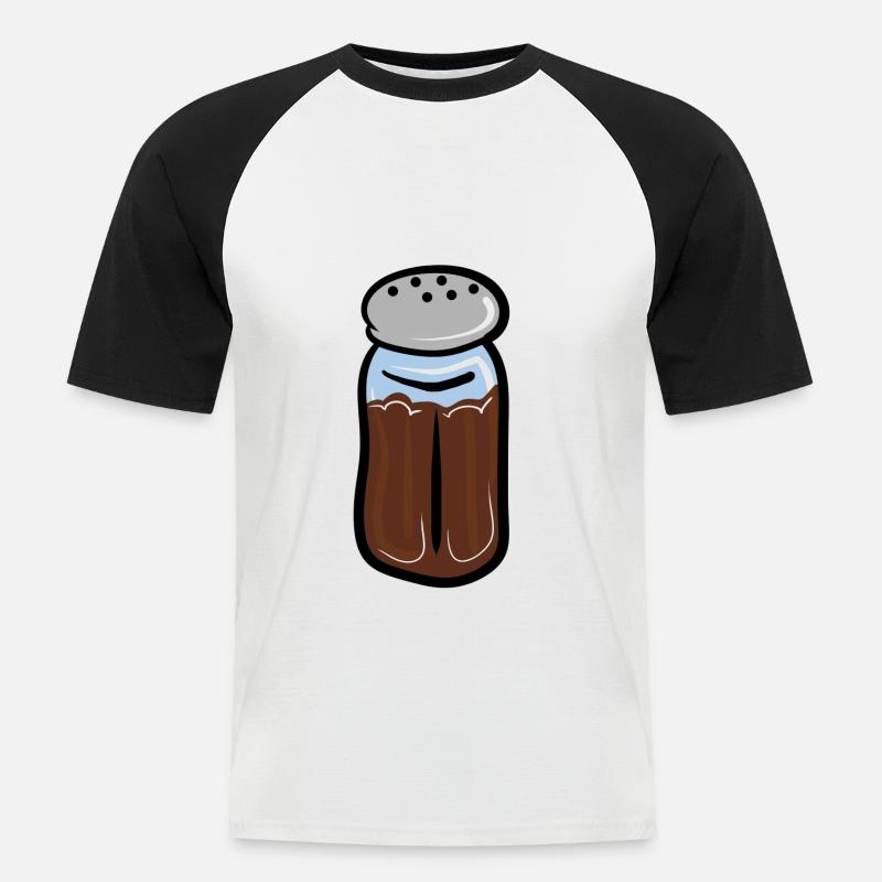 Pfefferstreuer / Pfeffer Geschenkidee für Köche - Männer Baseball-T-Shirt - Weiß/Schwarz