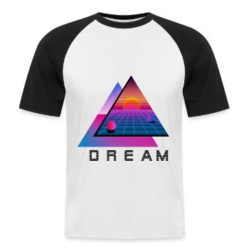 Traum vom Urlaub versetzt in 80s design - Männer Baseball-T-Shirt - Weiß/Schwarz - Vorne - Nik (191cm)