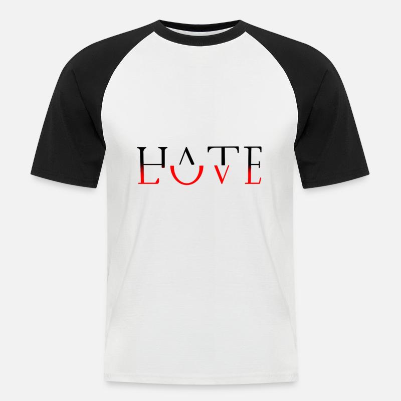 Hate Love - Men's Baseball T-Shirt - white/black
