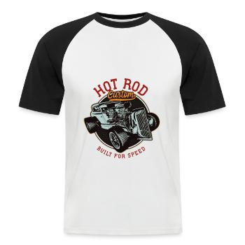 Hot Rod - Klassische Rennautos - hell - Männer Baseball-T-Shirt - Weiß/Schwarz - Vorne - Nik (191cm)