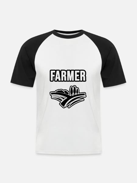Landmænd, landmænd og landmænd - Kortærmet herre-baseballshirt - hvid/sort