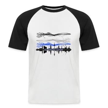 Rauch was born in Hamburg - Men's Baseball T-Shirt - white/black - Front - Nik (191cm)