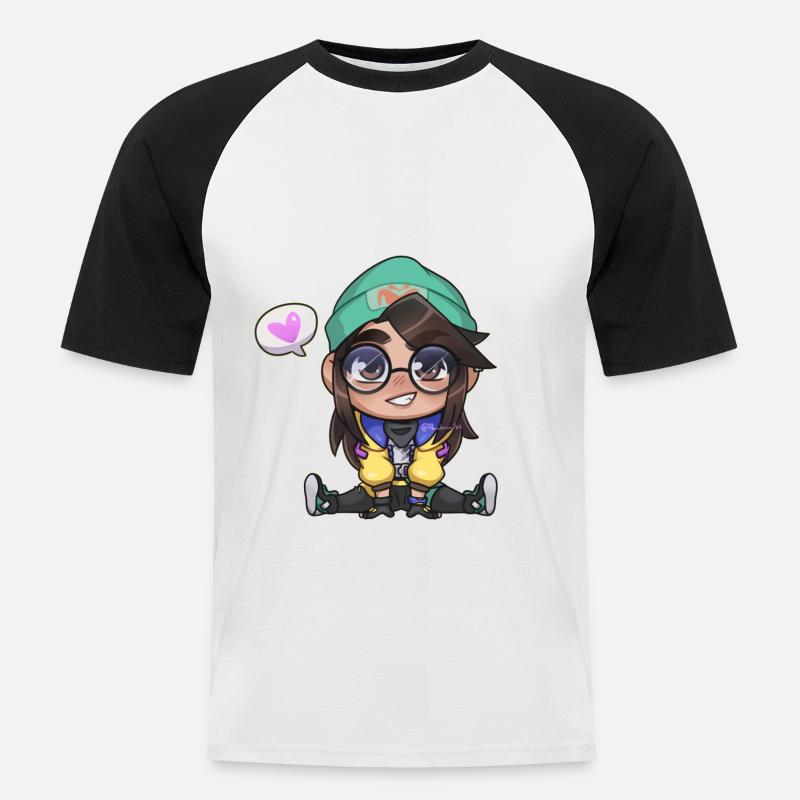Cute Killjoy - Männer Baseball-T-Shirt - Weiß/Schwarz
