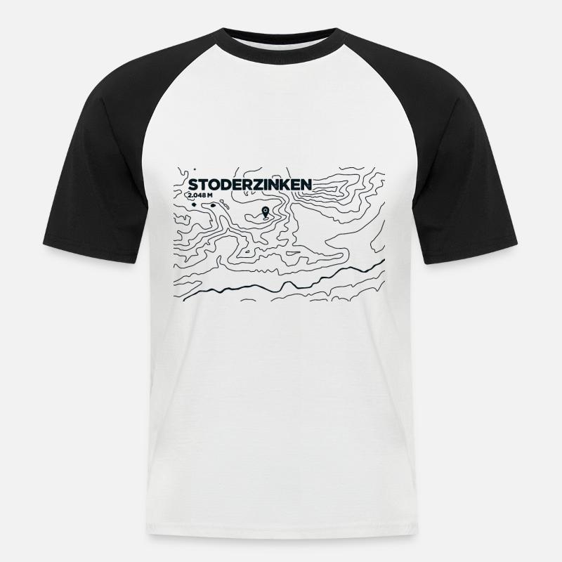Topo Stoderzinken Paragliding - Männer Baseball-T-Shirt - Weiß/Schwarz
