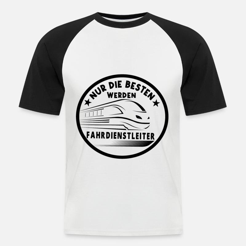 Fahrdienstleiter und Eisenbahner Sprüche - Männer Baseball-T-Shirt - Weiß/Schwarz