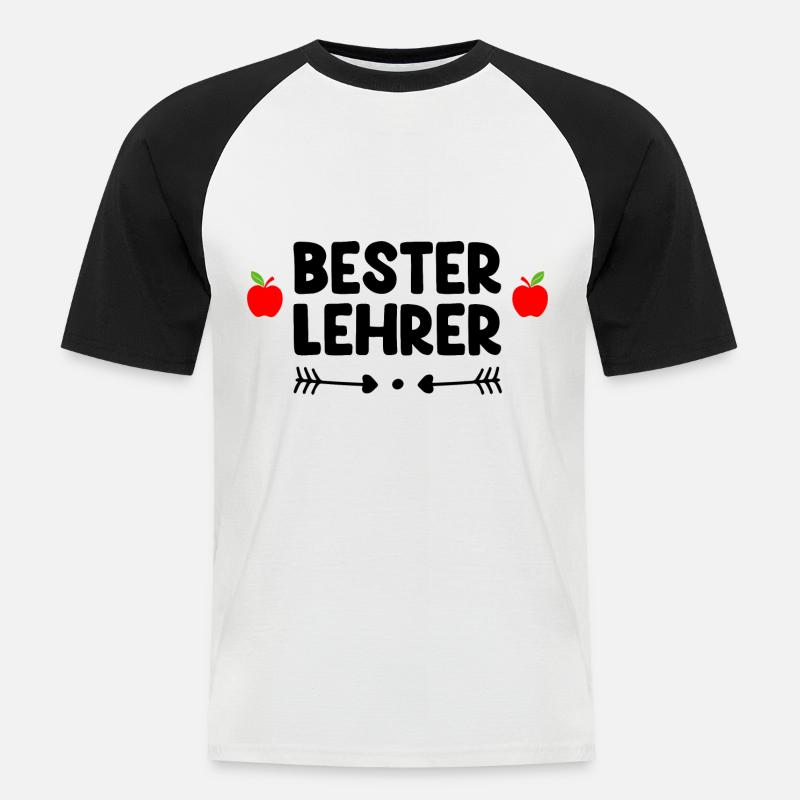 Bester Lehrer - Männer Baseball-T-Shirt - Weiß/Schwarz