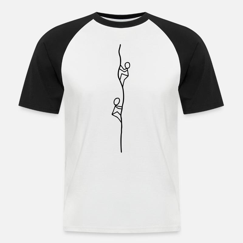 Zwei Kletterer - Männer Baseball-T-Shirt - Weiß/Schwarz