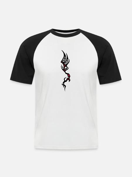 coral - Men's Baseball T-Shirt - white/black