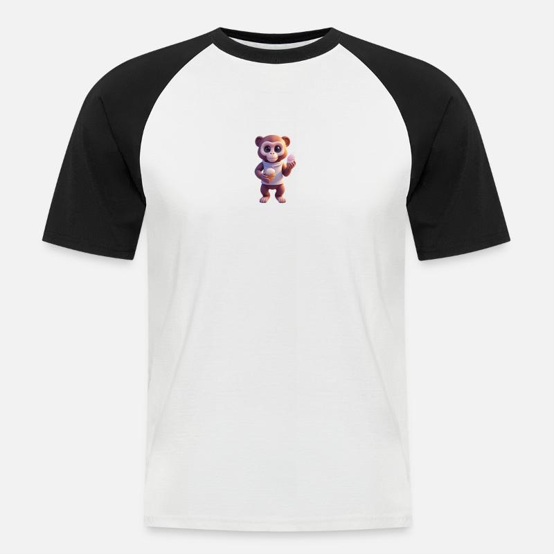 Galaktischer Eisaffe - Männer Baseball-T-Shirt - Weiß/Schwarz