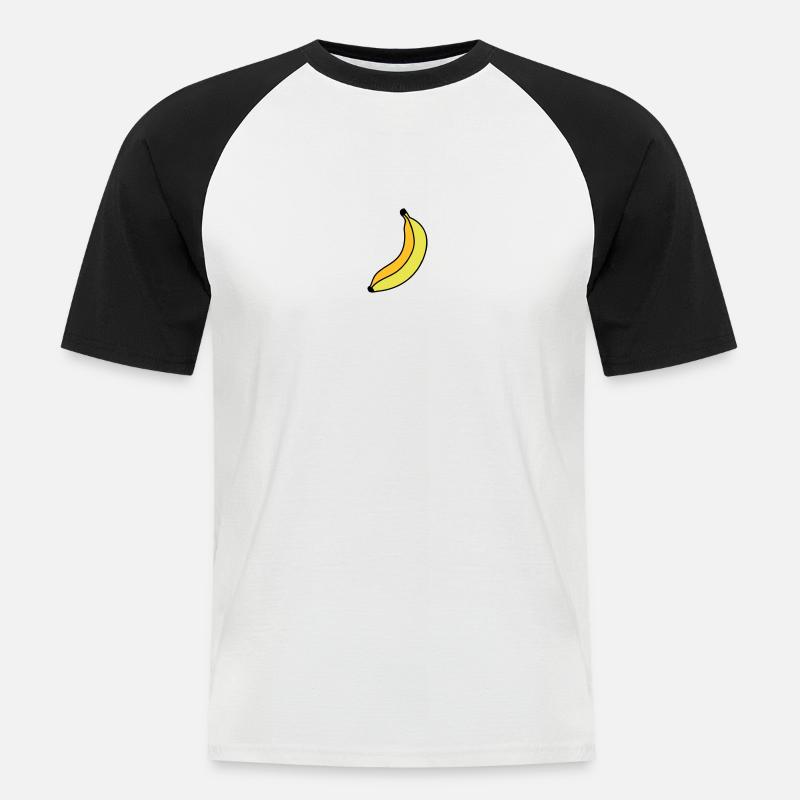 Banane - Männer Baseball-T-Shirt - Weiß/Schwarz