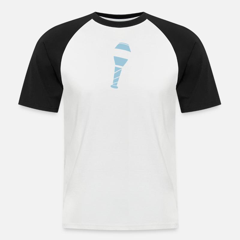 Keule - Männer Baseball-T-Shirt - Weiß/Schwarz
