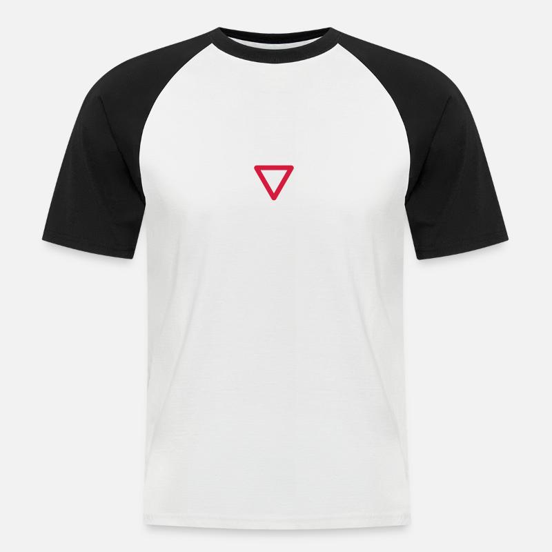 Vorfahrt - Männer Baseball-T-Shirt - Weiß/Schwarz