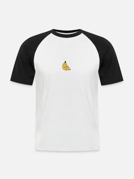 Banane - T-shirt baseball manches courtes Homme - blanc/noir