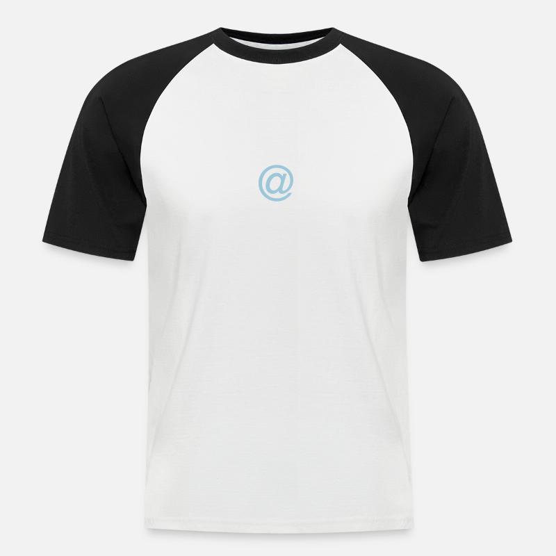 Email Icon - Männer Baseball-T-Shirt - Weiß/Schwarz