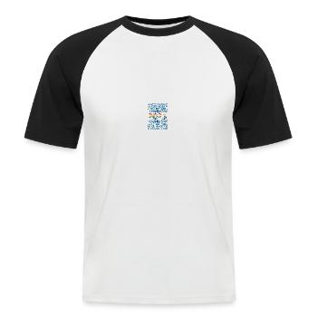 Jahr 2025 - Männer Baseball-T-Shirt - Weiß/Schwarz - Vorne - Nik (191cm)