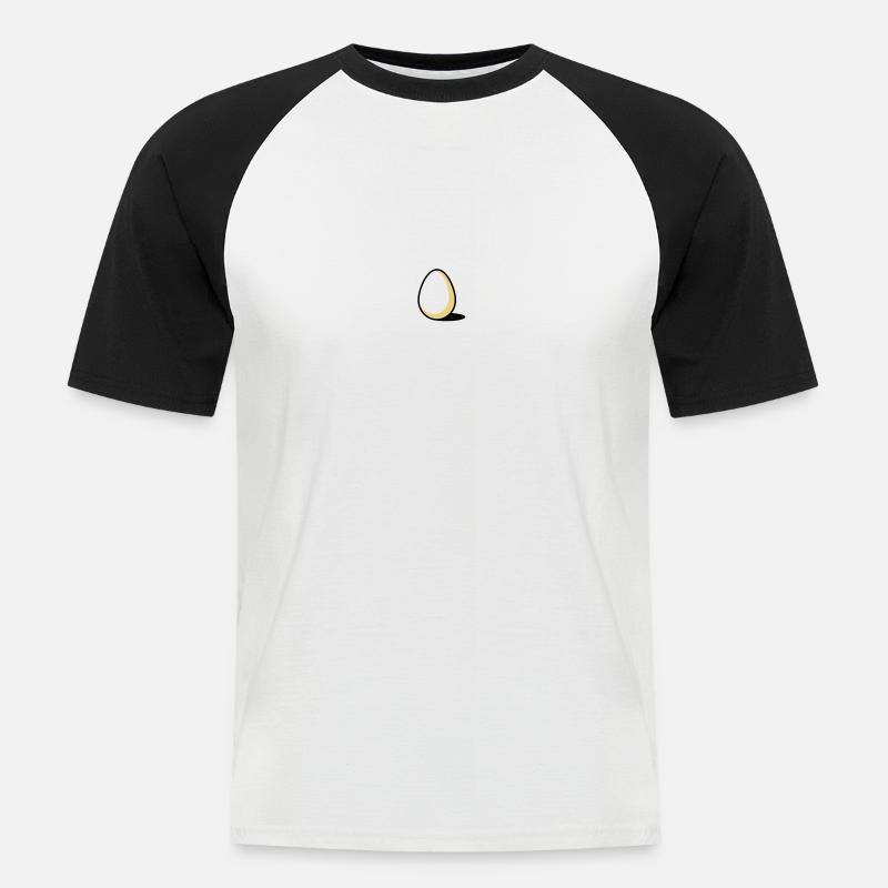 Ein Ei - Männer Baseball-T-Shirt - Weiß/Schwarz