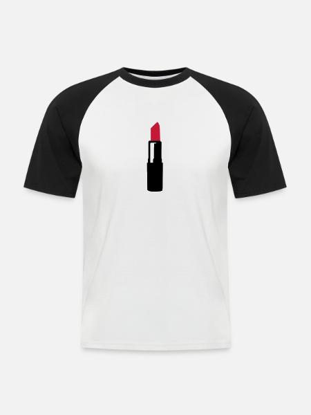 Lipstick - Men's Baseball T-Shirt - white/black
