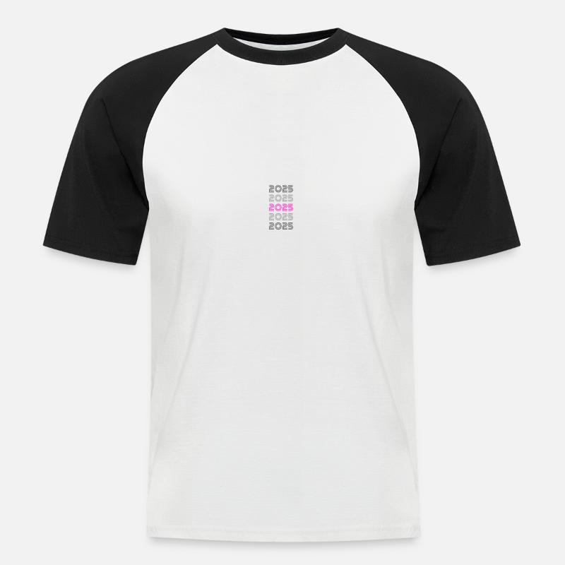 Style 2025 - Männer Baseball-T-Shirt - Weiß/Schwarz