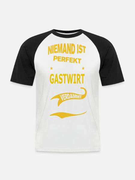 GASTWIRT - Männer Baseball-T-Shirt - Weiß/Schwarz