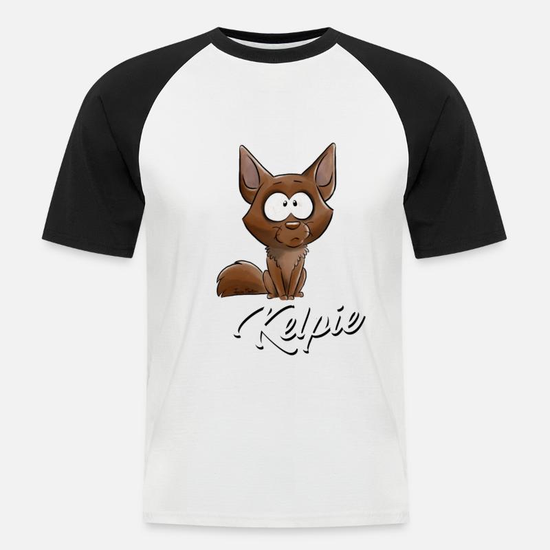 Ich bin ein Kelpie - Männer Baseball-T-Shirt - Weiß/Schwarz