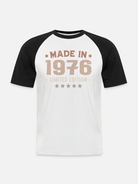 Made in 1976 Birthday Gift 1976 Vintage 1976 - Men's Baseball T-Shirt - white/black