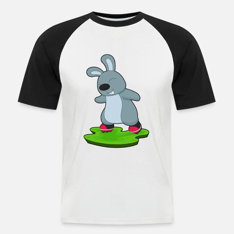 Hase Rollers Rollers - T-shirt baseball manches courtes Homme - blanc/noir
