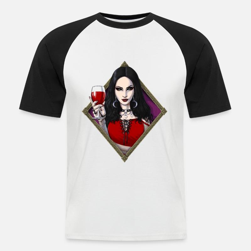 Gothic Hexe Alien Goth - Männer Baseball-T-Shirt - Weiß/Schwarz