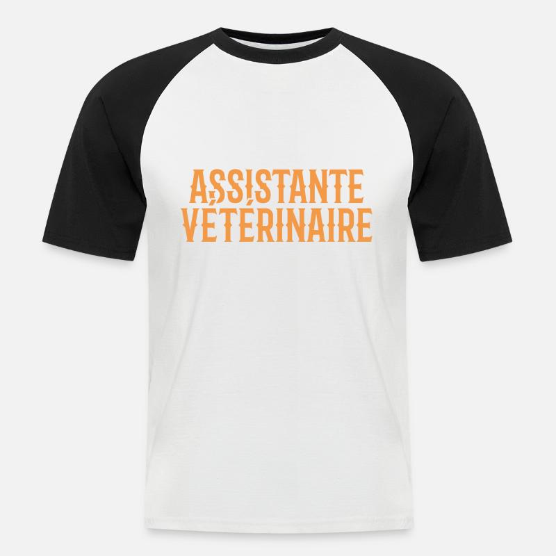 Assistent | Tierarzt | Geschenk | Superkraft - Männer Baseball-T-Shirt - Weiß/Schwarz