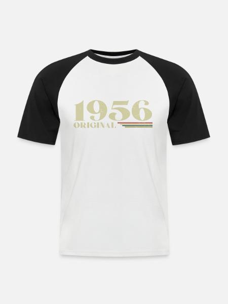 Original 1956 Årgång 1956 Födelsedag 1956 Retro - Kortärmad basebolltröja herr - vit/svart