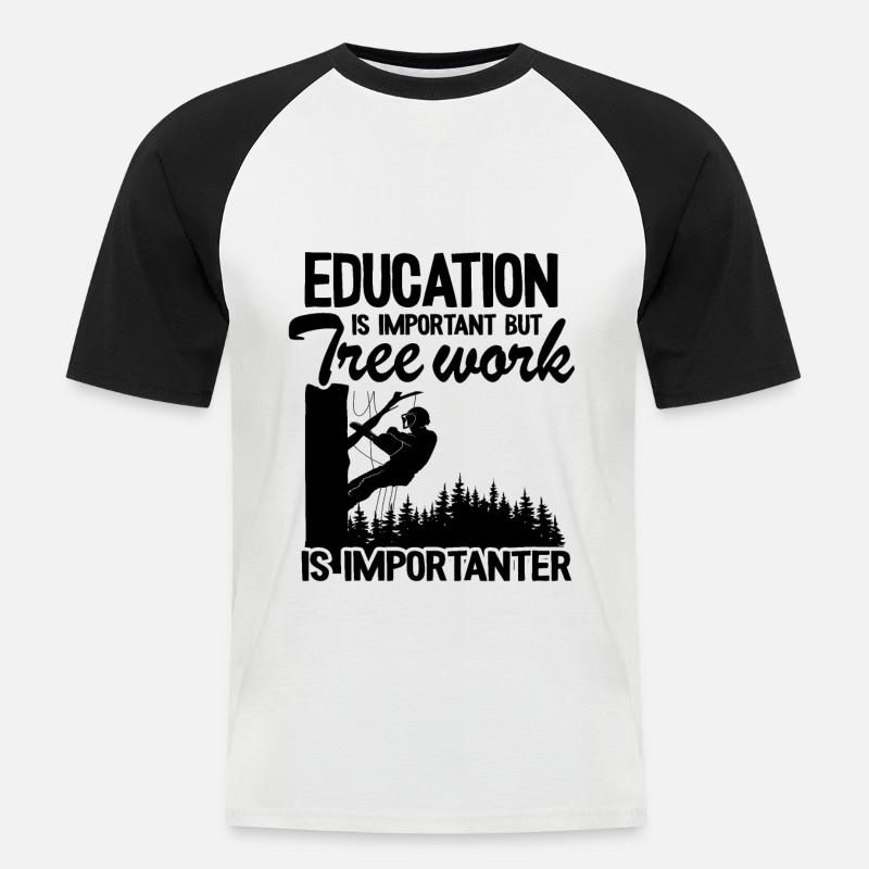Baumpfleger Geschenk Baumkletterer Forstwirt - Männer Baseball-T-Shirt - Weiß/Schwarz