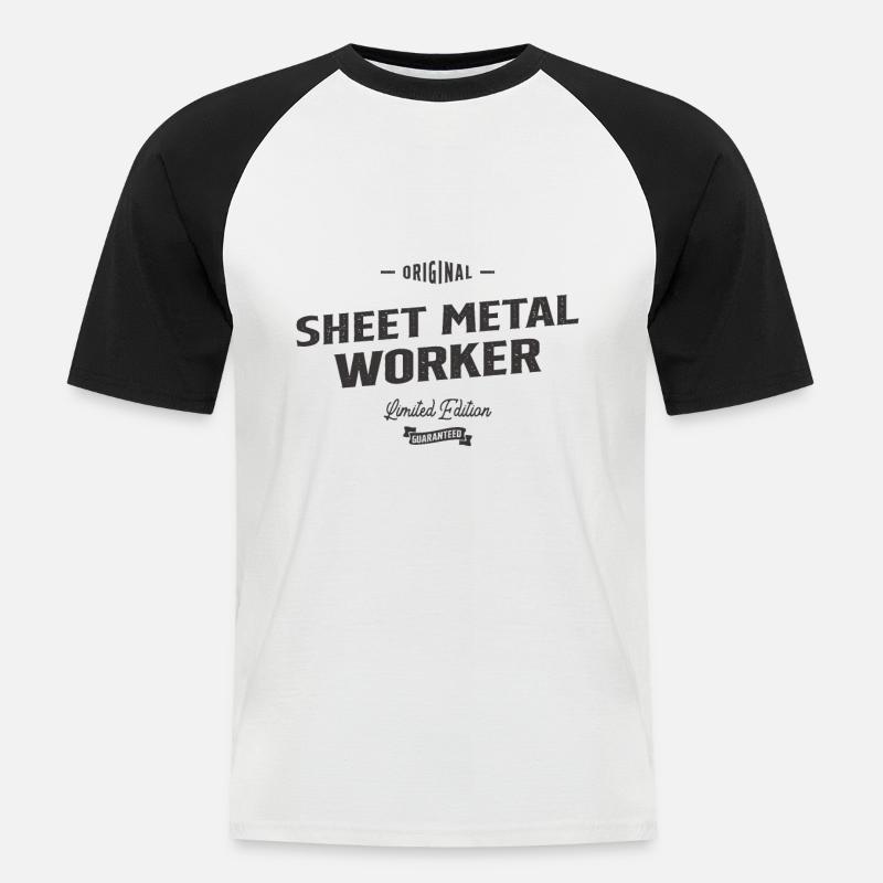 Blecharbeiter Lustige Berufsbezeichnung Beruf - Männer Baseball-T-Shirt - Weiß/Schwarz