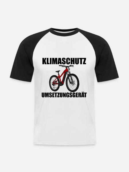 Klimaschutz Umsetzungsgerät - Männer Baseball-T-Shirt - Weiß/Schwarz