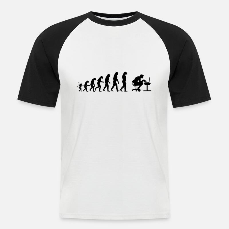 Computer Evolution - Men's Baseball T-Shirt - white/black