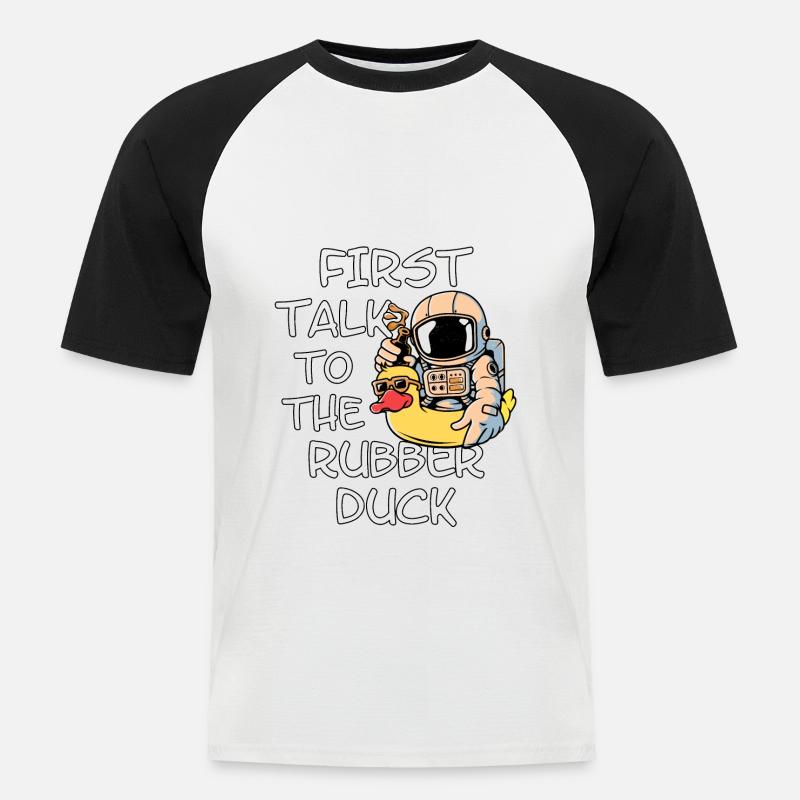 Rubber Duck - Männer Baseball-T-Shirt - Weiß/Schwarz