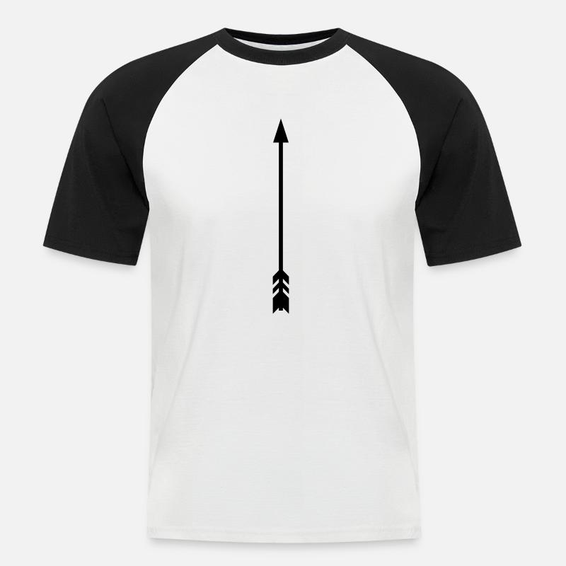Arrow with Frame Vector - Men's Baseball T-Shirt - white/black