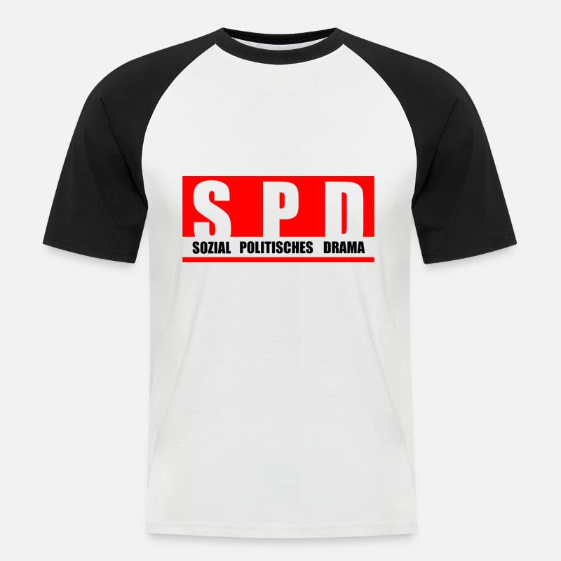 SPD - Männer Baseball-T-Shirt - Weiß/Schwarz