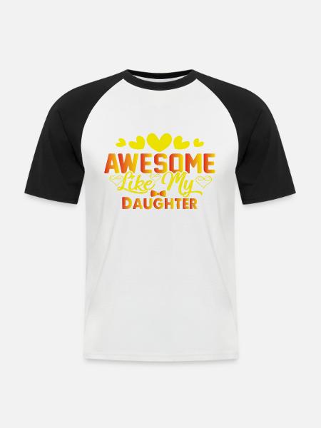 Fars dag - Kortærmet herre-baseballshirt - hvid/sort
