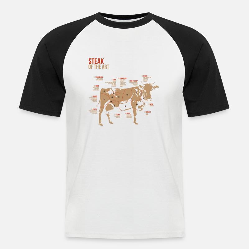 Steak Champ Winter BBQ Pitmaster - Männer Baseball-T-Shirt - Weiß/Schwarz
