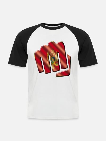 Montenegro - Männer Baseball-T-Shirt - Weiß/Schwarz