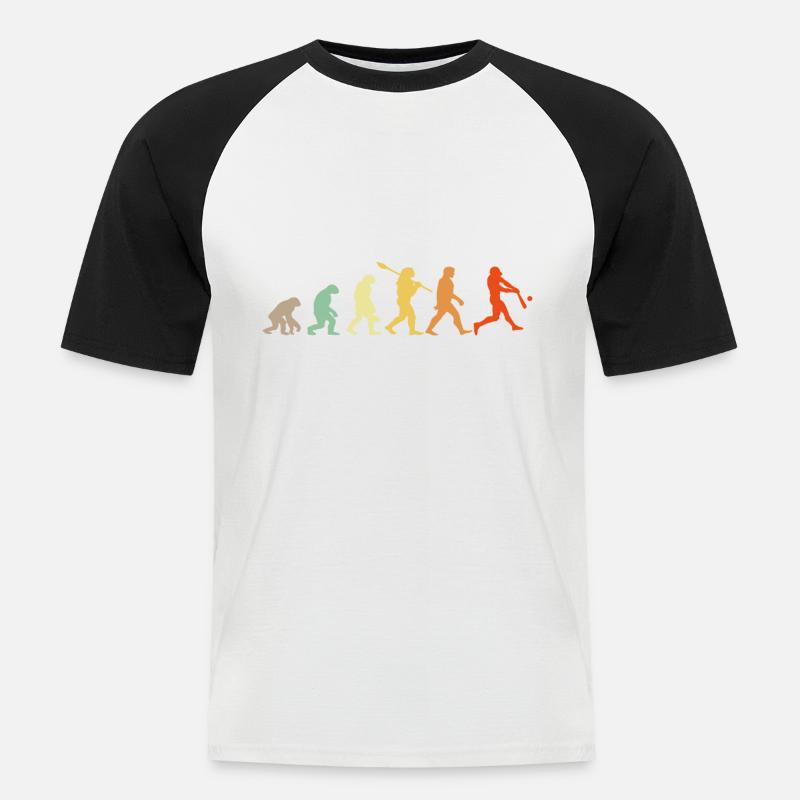 Baseball Evolution Baseball Player Gift - Men's Baseball T-Shirt - white/black